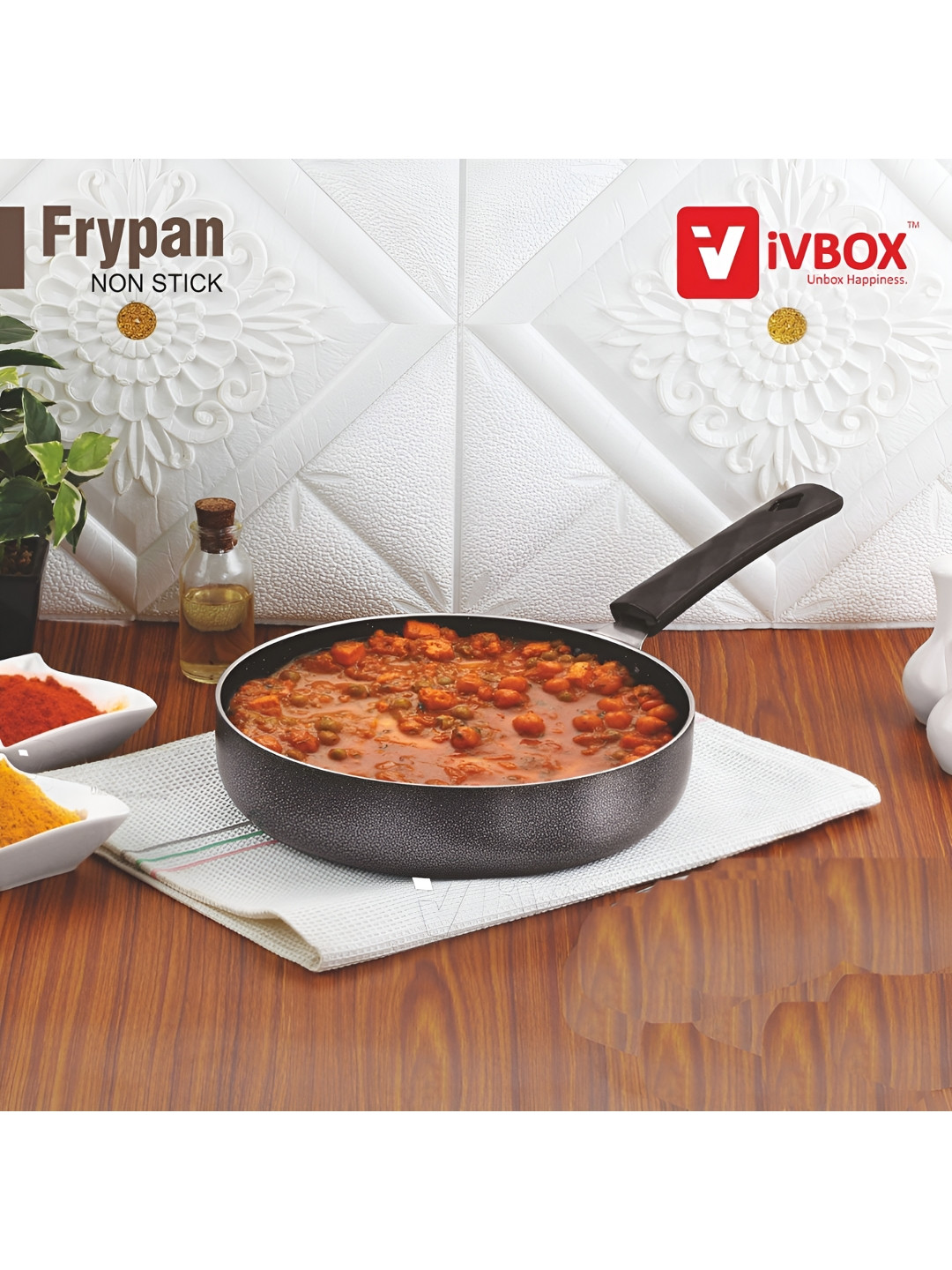 

iVBOX Spatter-WSS 240mm Induction Frying Pan, Black