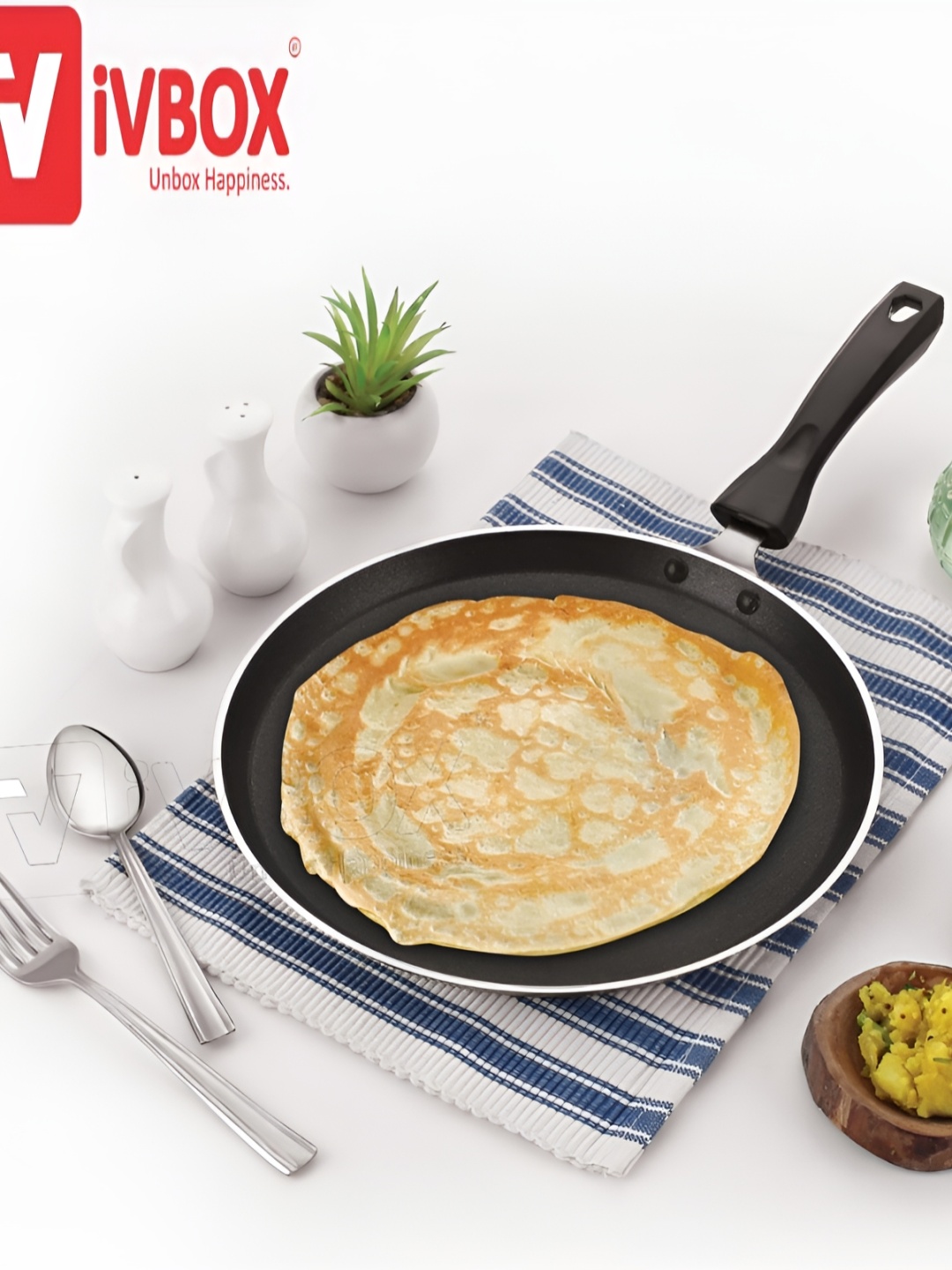 

iVBOX Eco Series NO-Induction Base Dosa Tawa, Black