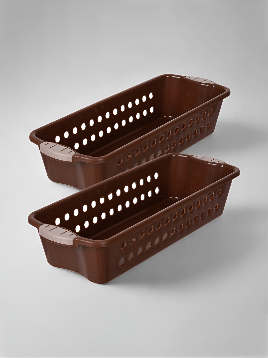 

Kuber Industries Brown 2 Pieces Textured Multi-Utility Organisers