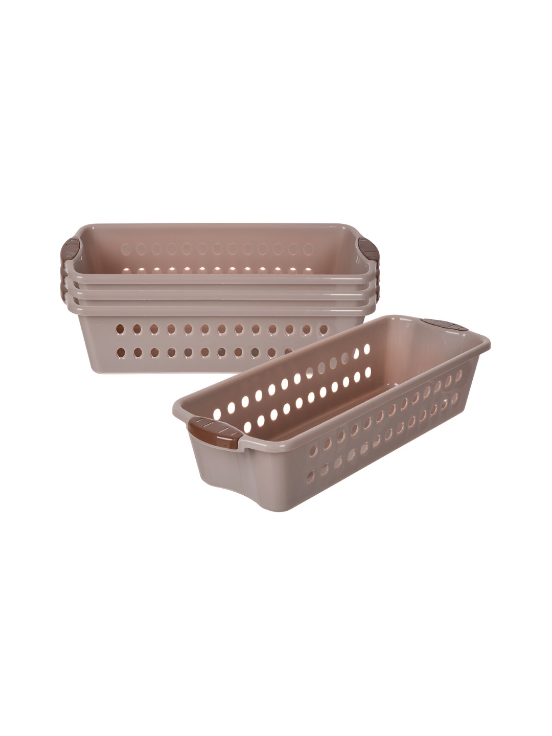 

Kuber Industries Peach-Coloured 4 Pieces Textured Multi-Utility Organisers