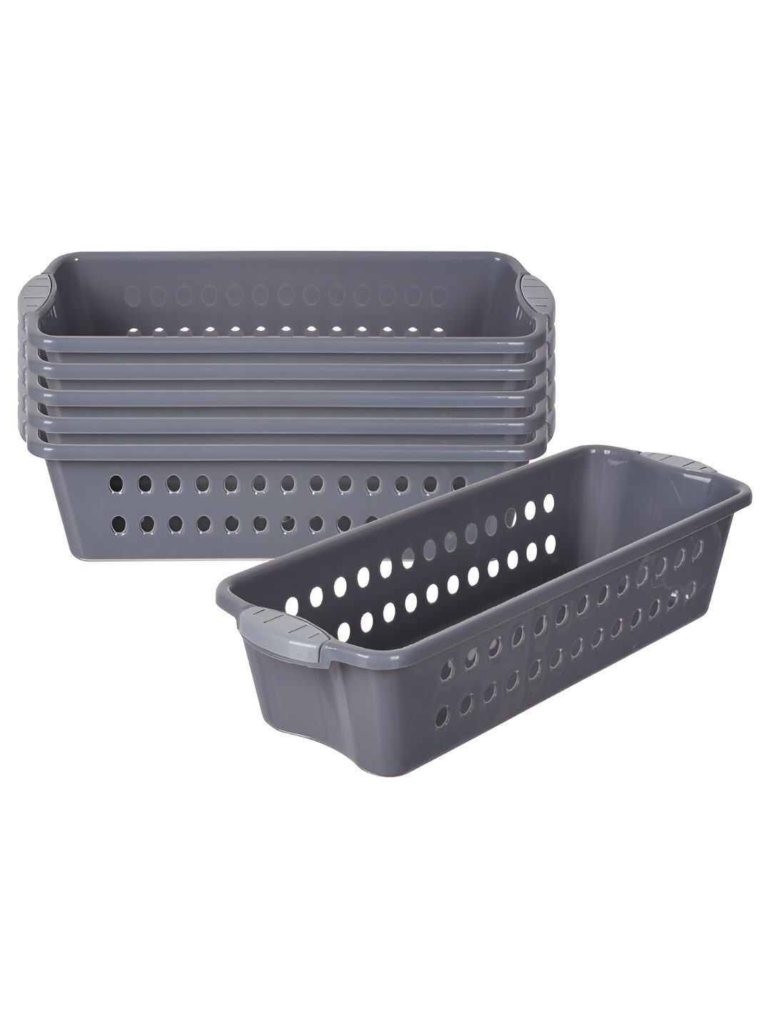 

Kuber Industries Grey 6 Pieces Textured Multi-Utility Organisers