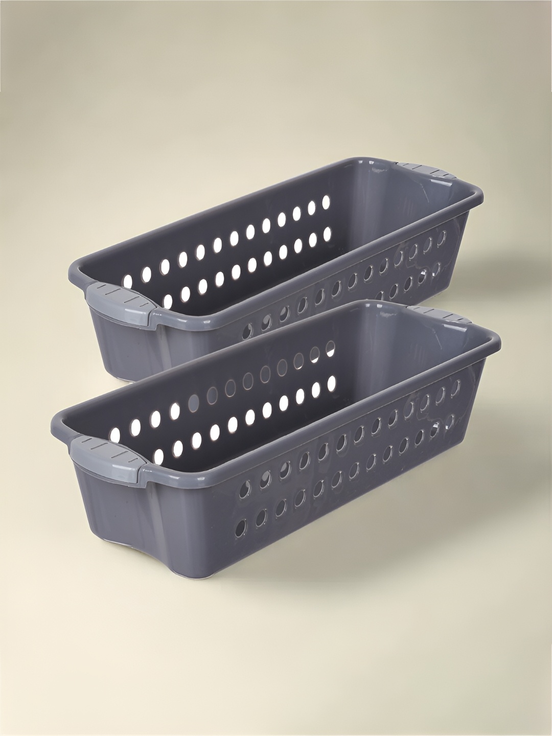 

Kuber Industries Grey 2 Pieces Textured Multi-Utility Organisers