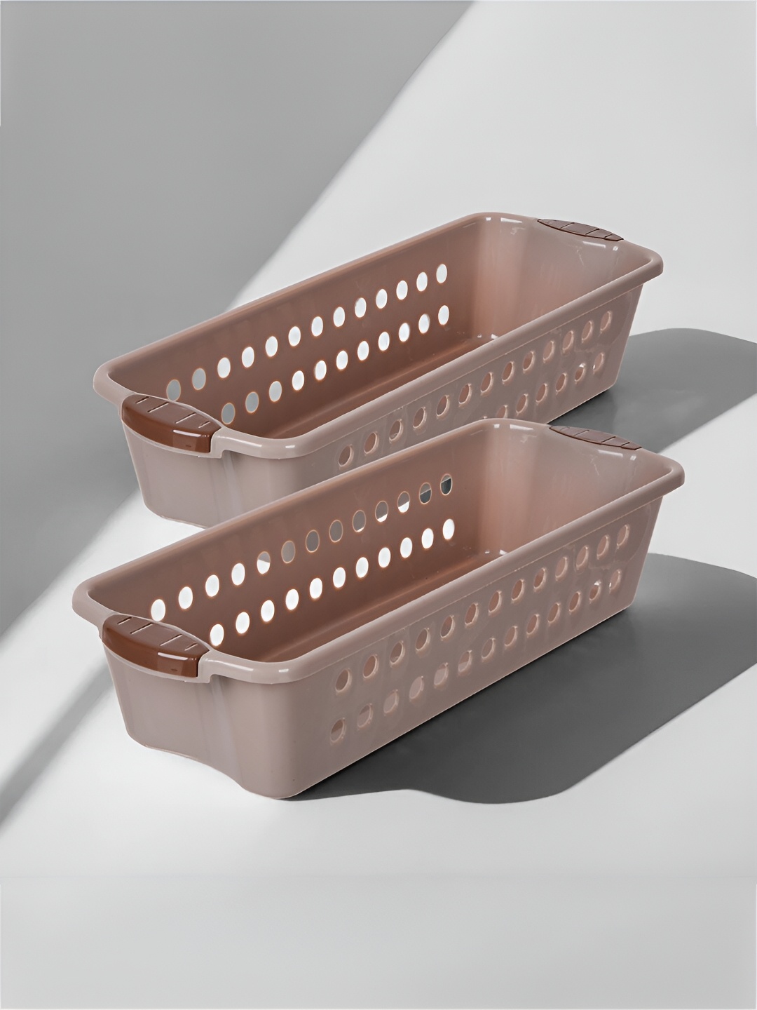 

Kuber Industries Peach-Coloured 2 Pieces Textured Multi-Utility Organisers