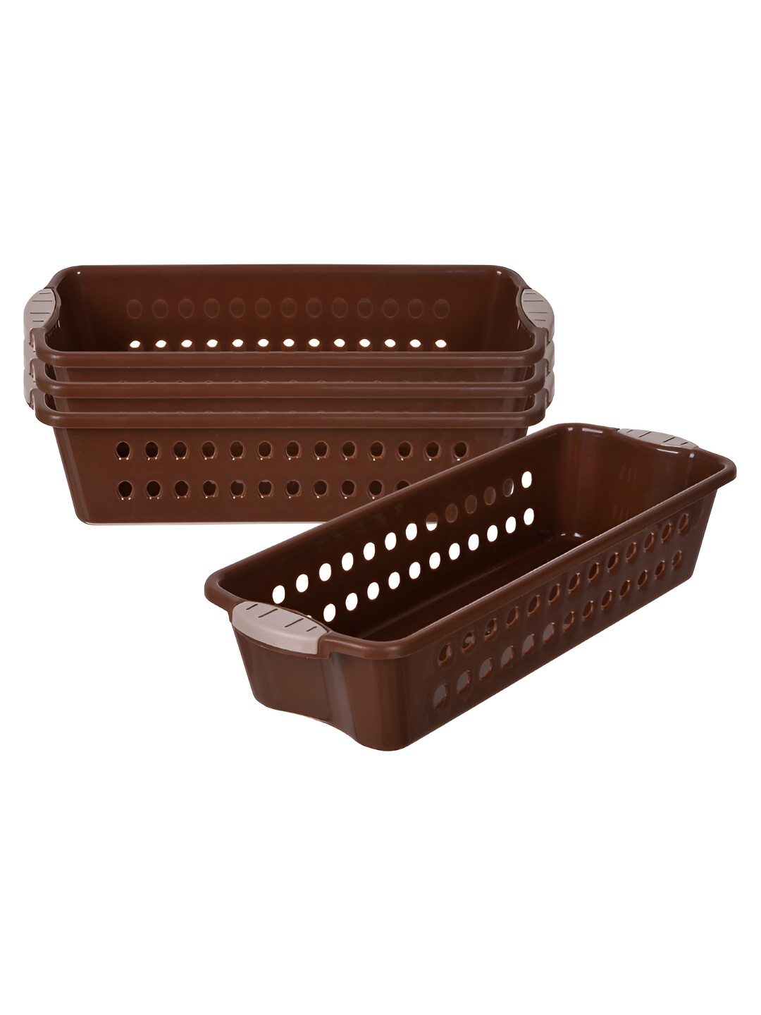 

Kuber Industries Brown 4 Pieces Textured Multi-Utility Organisers
