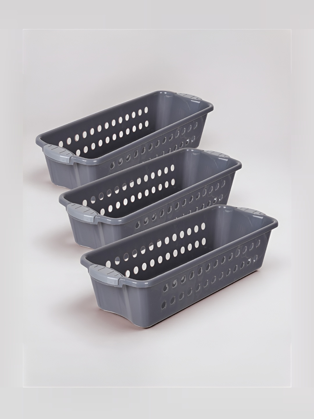 

Kuber Industries Grey 3 Pieces Textured Multi-Utility Organisers
