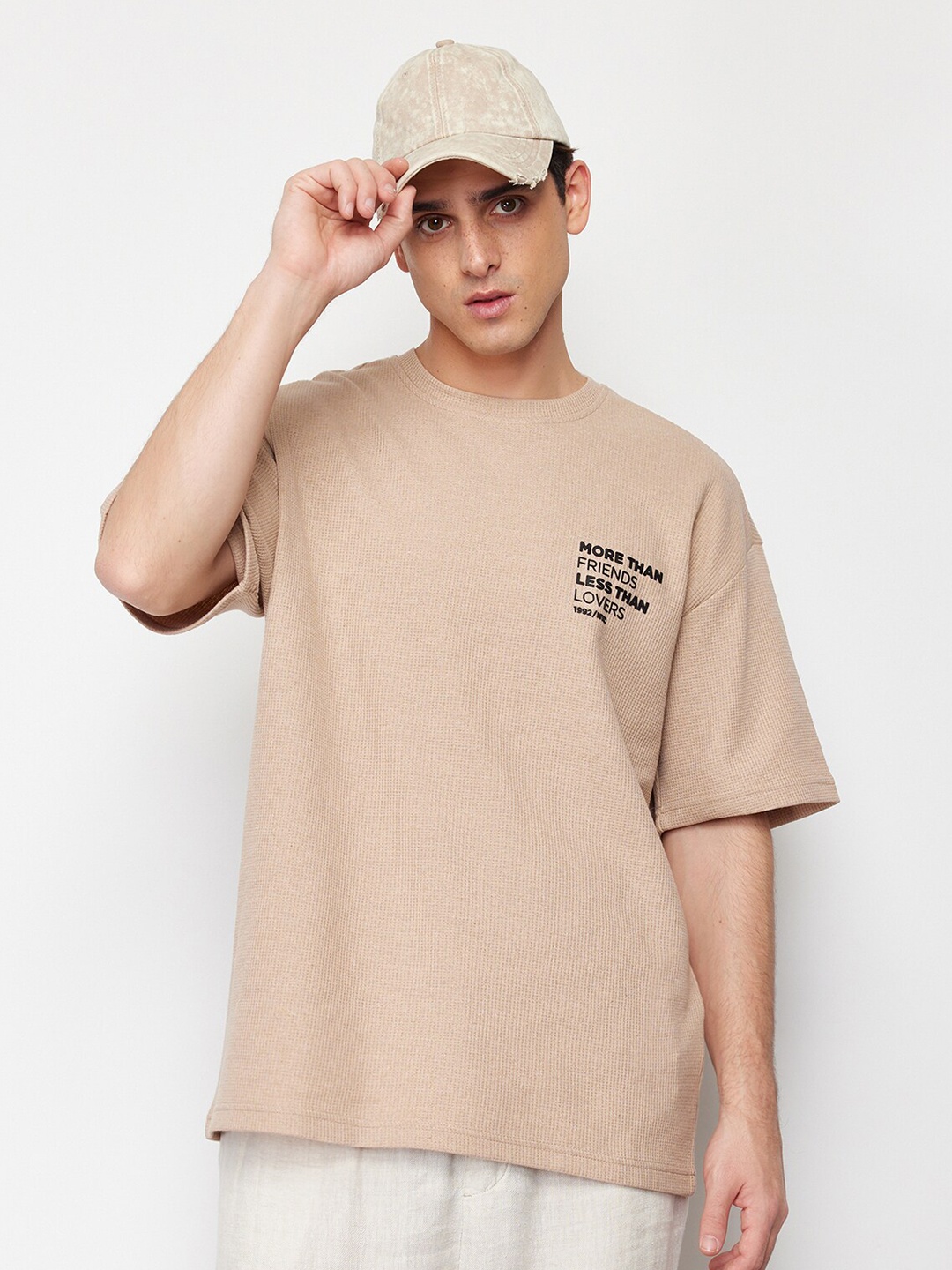 

Trendyol Round Neck Short Sleeves Regular Fit T-shirt, Beige
