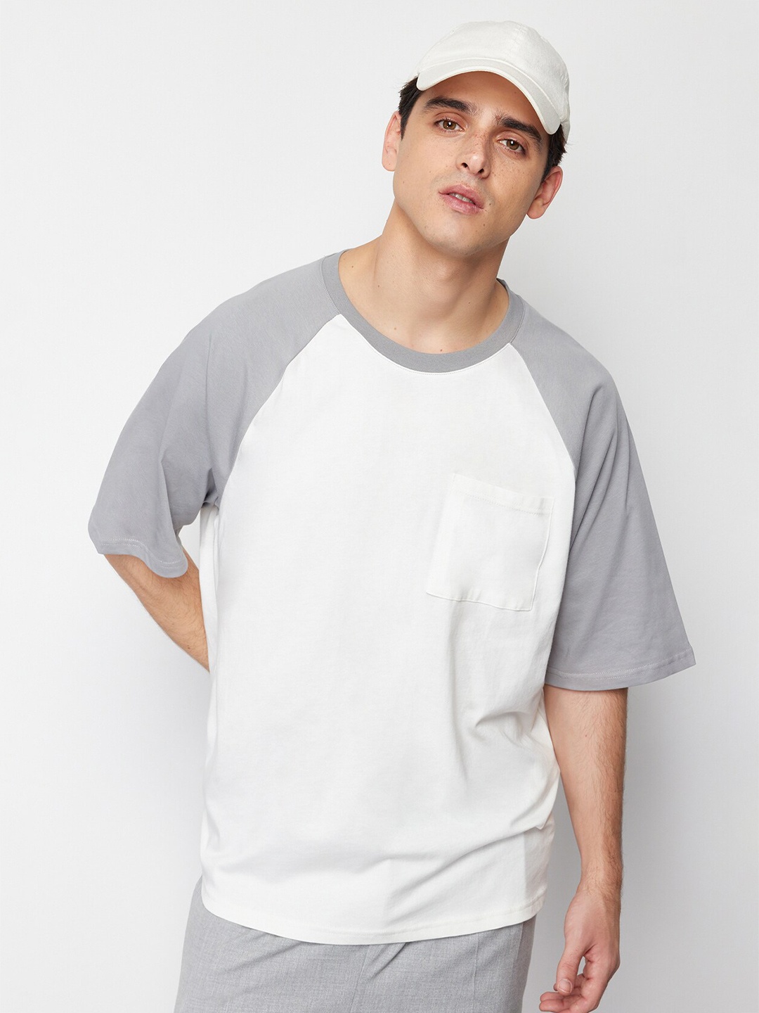 

Trendyol Round Neck Raglan Sleeves Cotton T-shirt, White