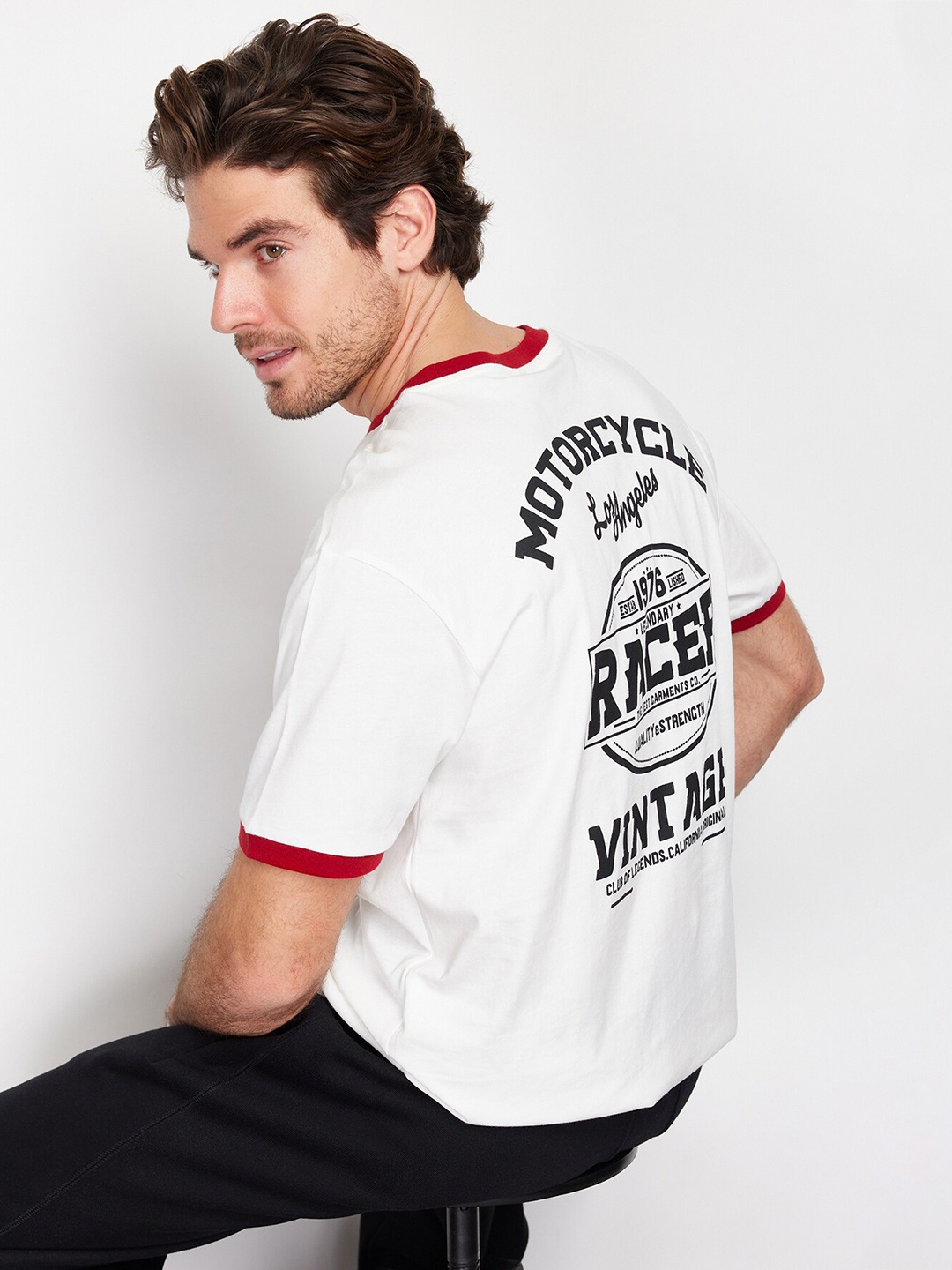 

Trendyol Typography Printed Cotton T-shirt, White