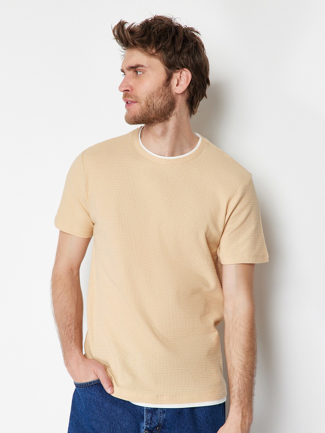

Trendyol Round NeckT-shirt, Beige
