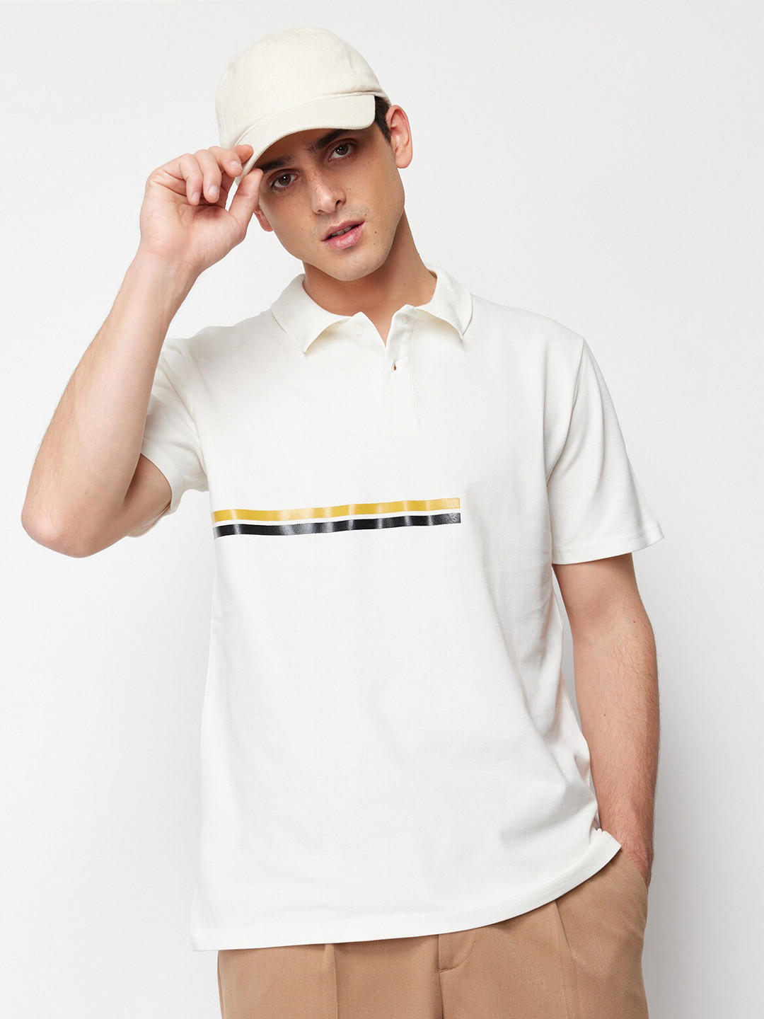 

Trendyol Printed Polo Collar T-shirt, White