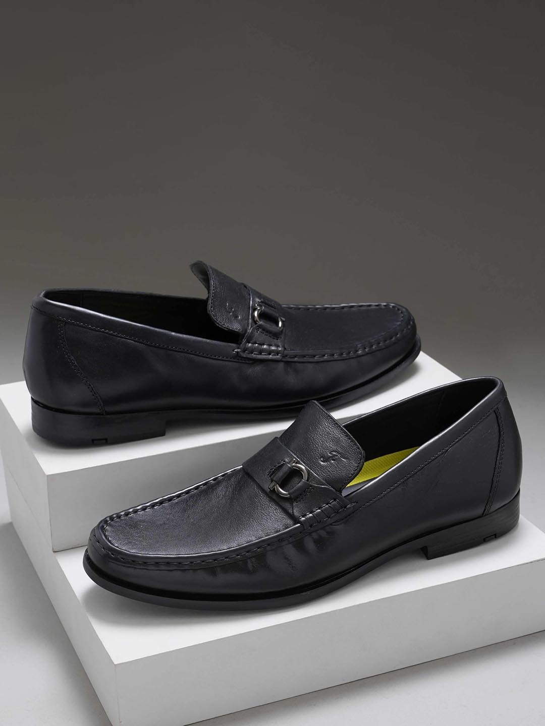 

Florsheim Men The Jorge buckle Detailed Leather Formal Slip-on Shoes, Black