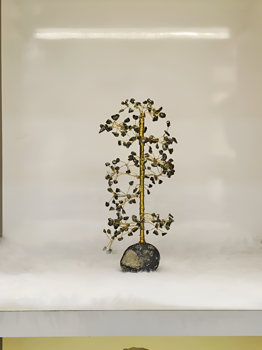 

Shubhanjali Pyrite Crystal Stone Money Wish Tree Showpiece, Gold