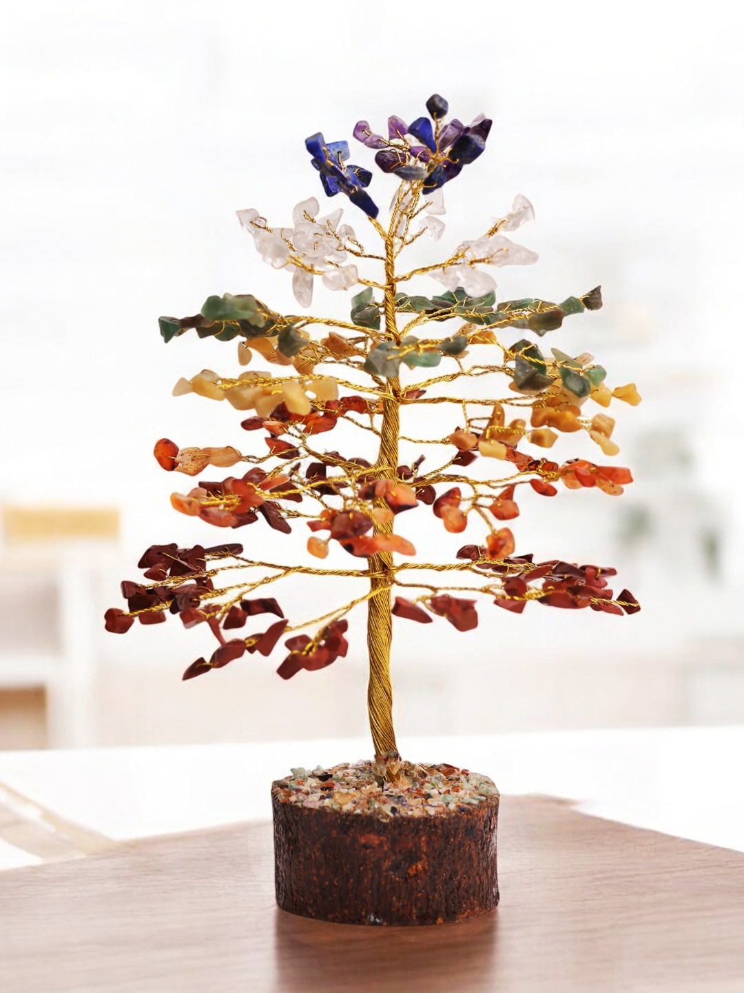 

Shubhanjali Multi Crystal Gemstones Tree Showpiece, Orange