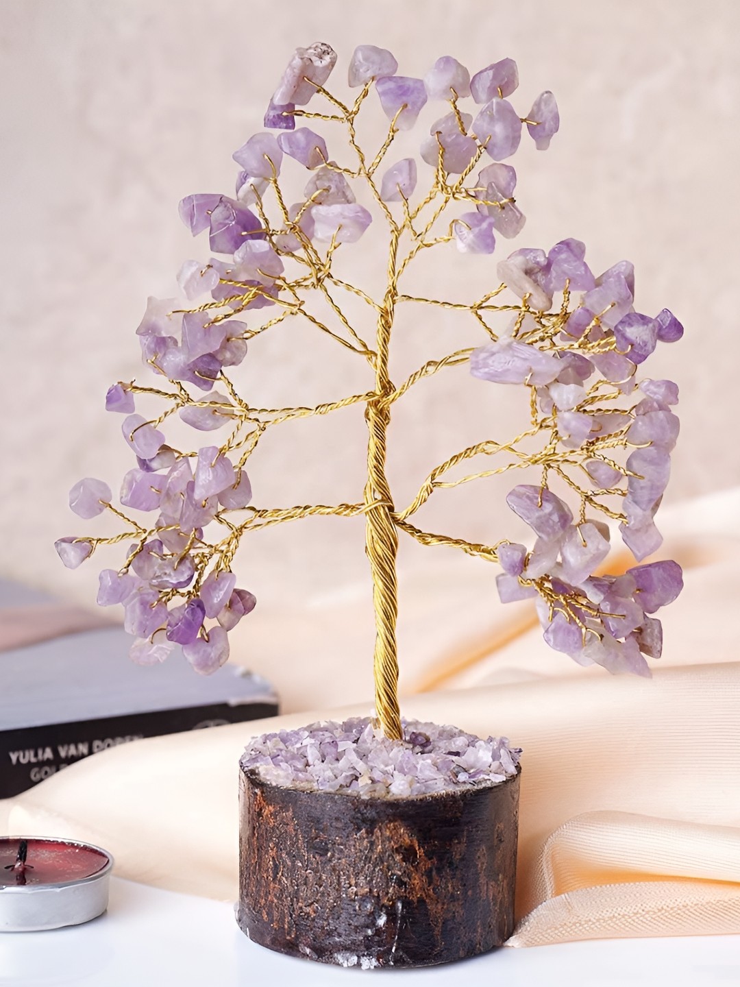 

Shubhanjali Amethyst Crystal Tree Showpiece, Purple