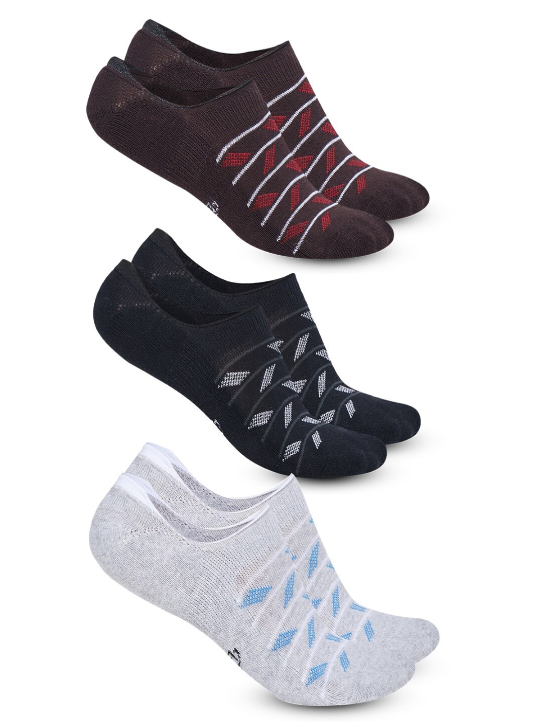 

Dollar Socks Men Pack of 3 Ankle-Length Cotton Socks, Black