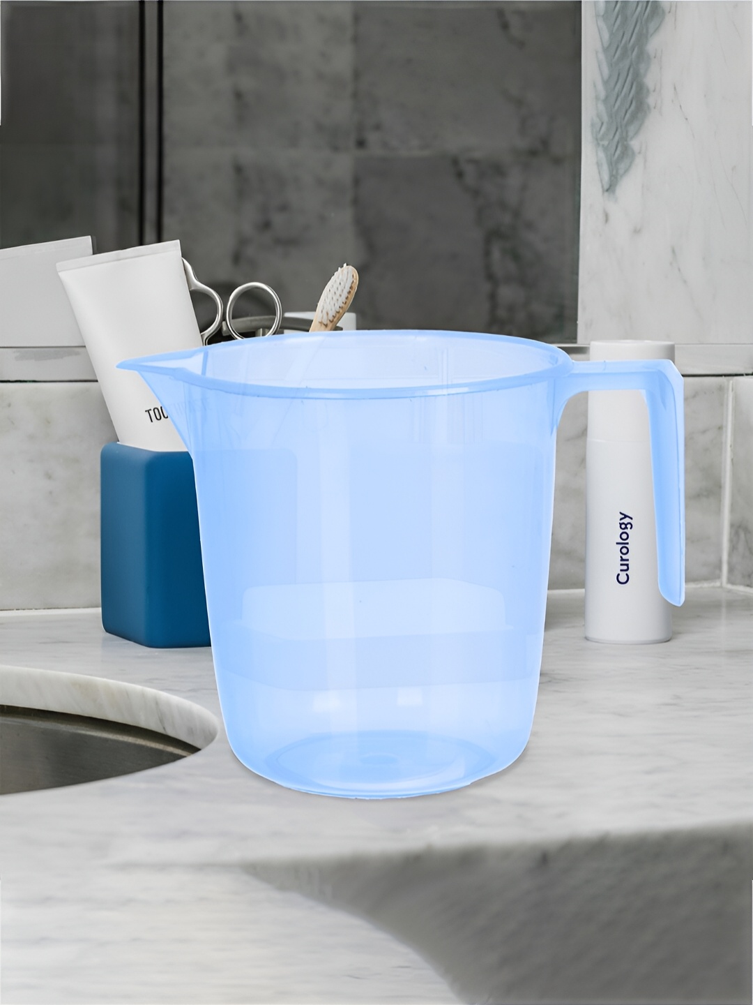 

Kuber Industries Blue & Orange 12 Pieces Bath Mugs 1.1L each