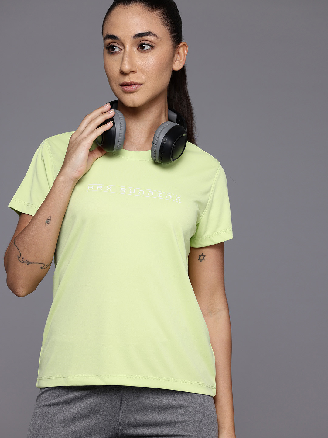 

HRX by Hrithik Roshan Rapid Dry Running T-shirt, Lime green