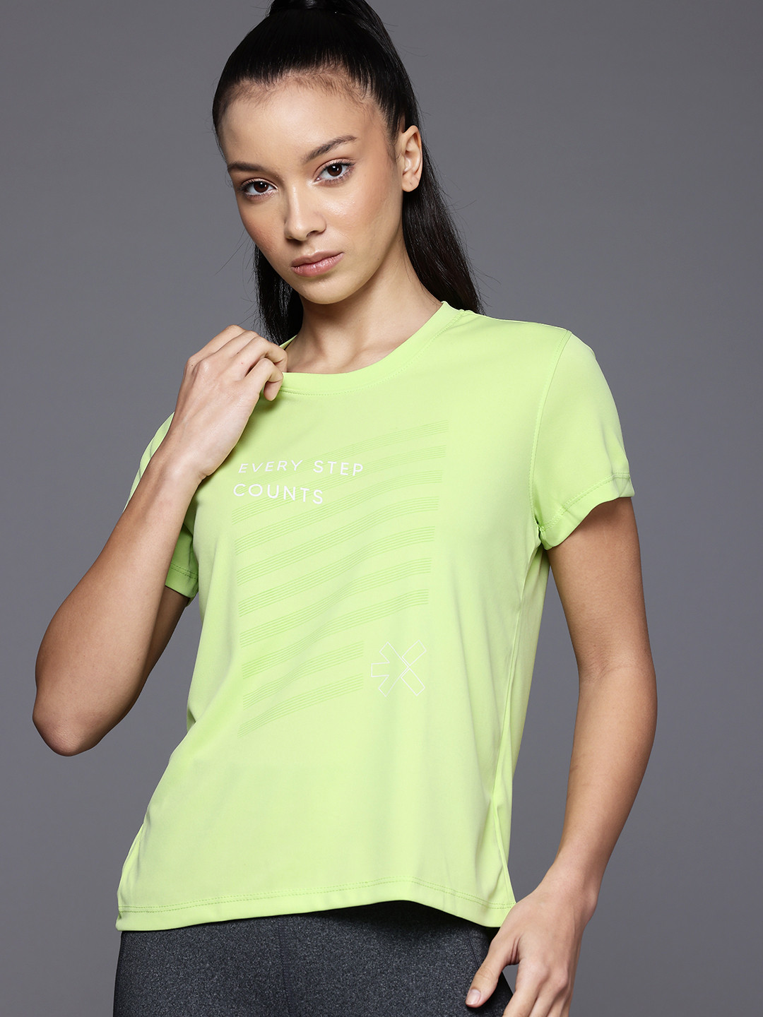 

HRX by Hrithik Roshan Rapid Dry Running T-shirt, Lime green