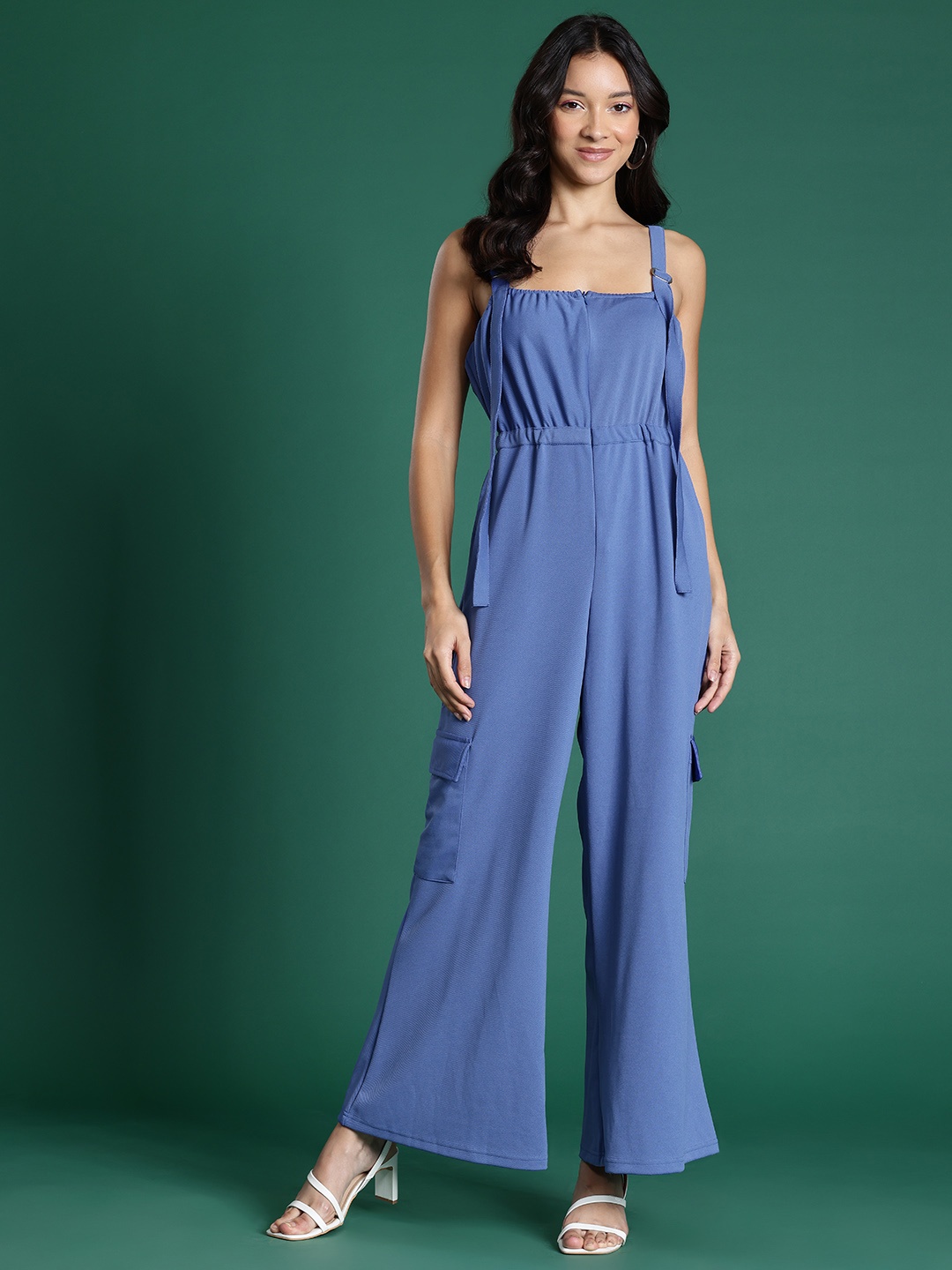 

DressBerry Cargo Styled Basic Jumpsuit, Blue