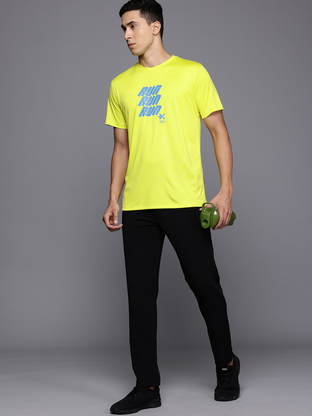 

HRX by Hrithik Roshan Rapid-Dry Running T-shirt, Fluorescent green