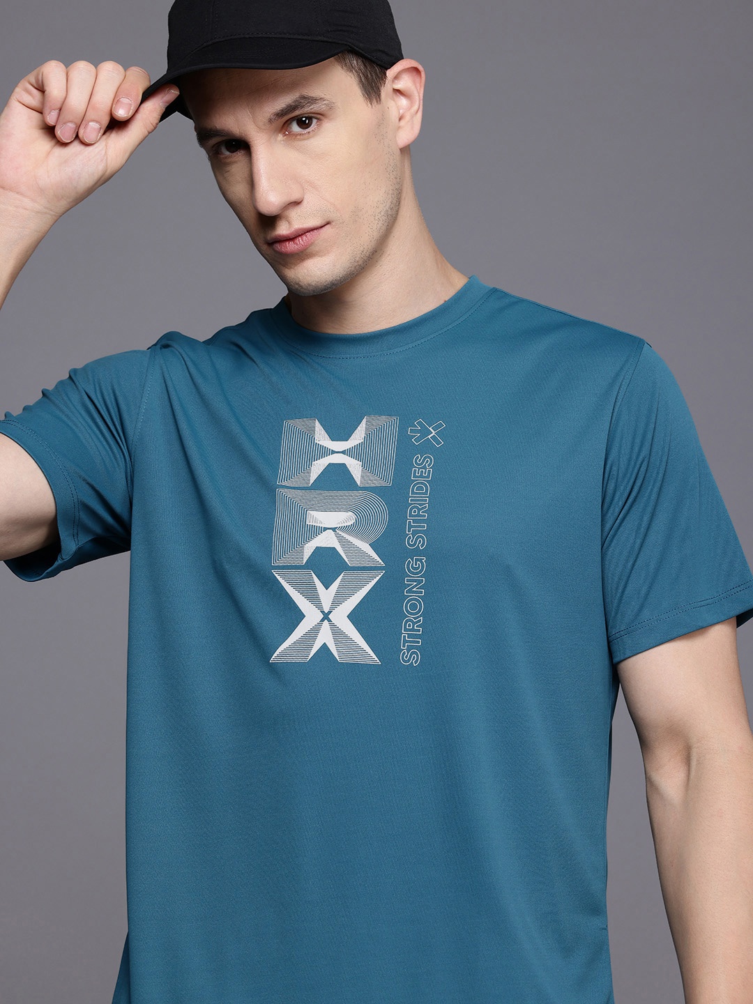 

HRX by Hrithik Roshan Typography Print Running T-shirt, Teal