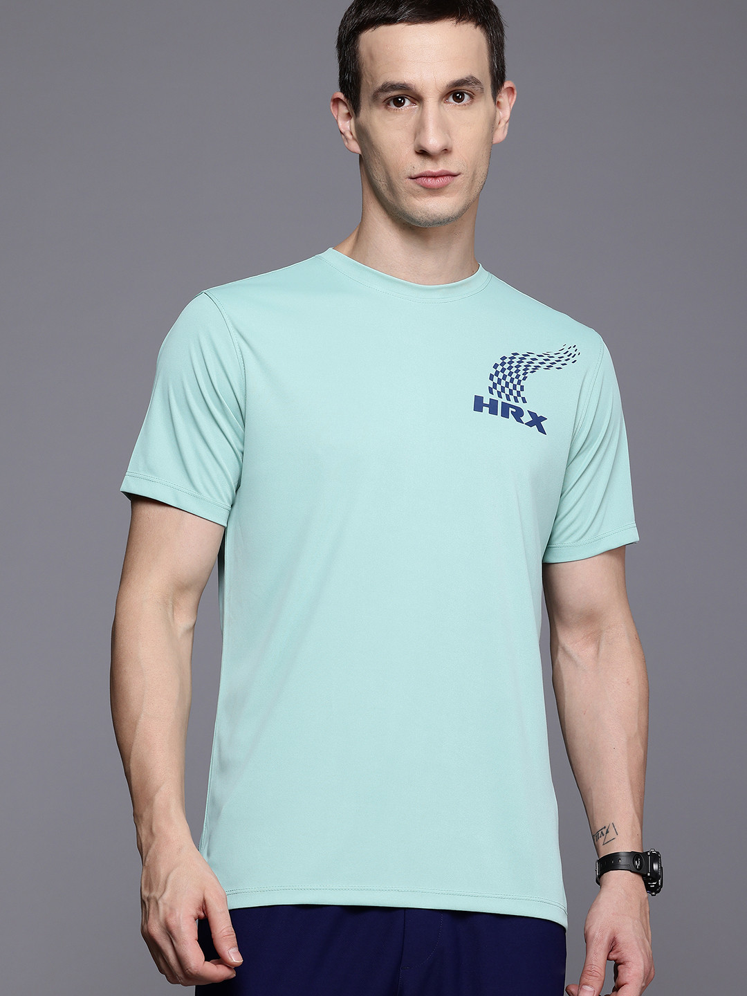 

HRX by Hrithik Roshan Rapid-Dry Running T-shirt, Sea green