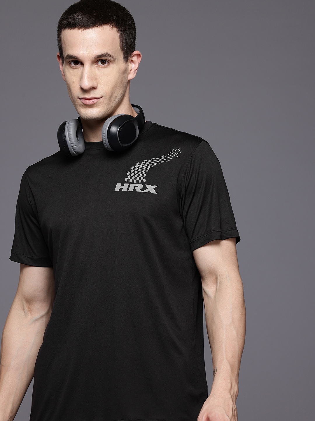 

HRX by Hrithik Roshan Rapid-Dry Running T-shirt, Black