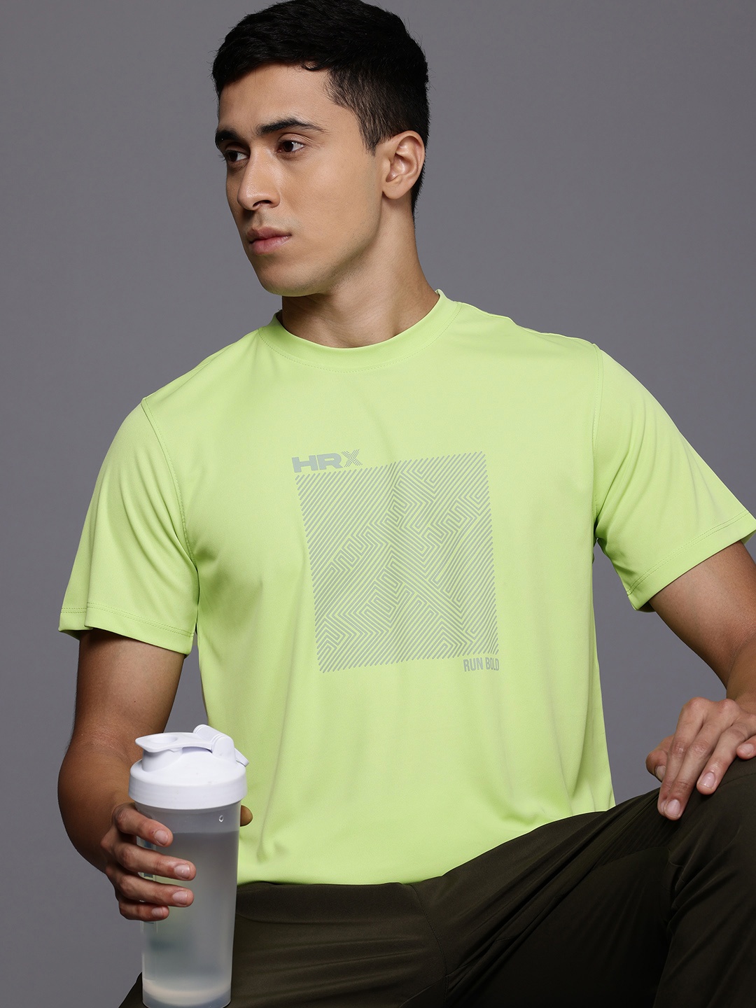 

HRX by Hrithik Roshan Men Printed T-shirt, Green