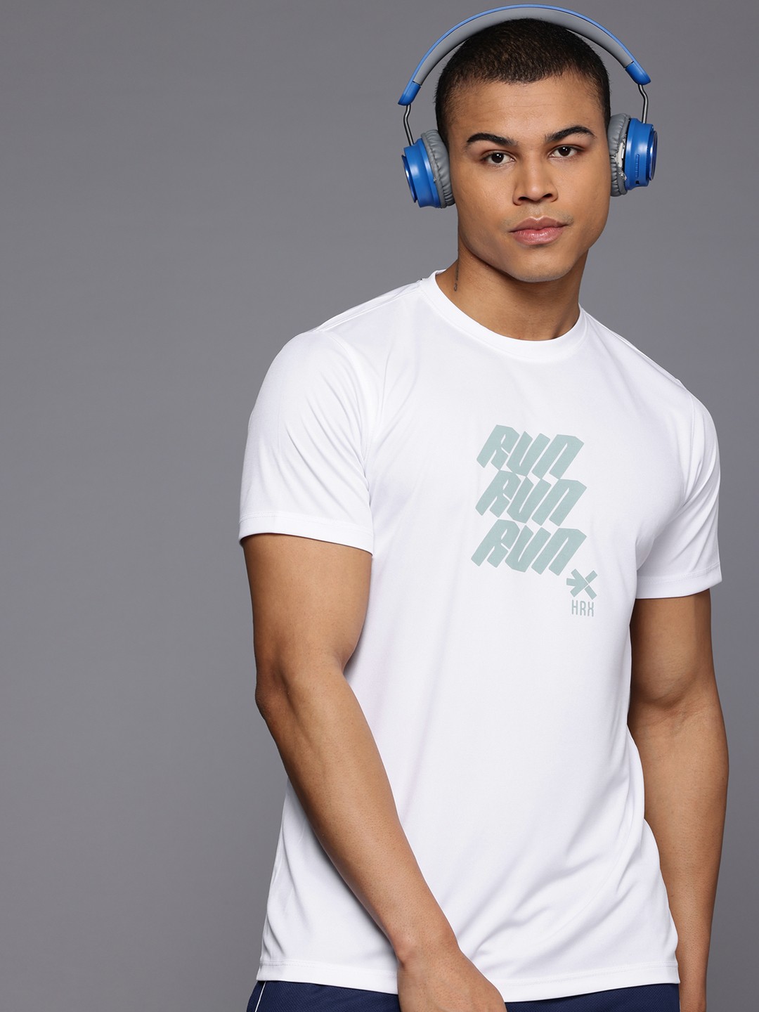 

HRX by Hrithik Roshan Printed Rapid-Dry Running T-shirt, White