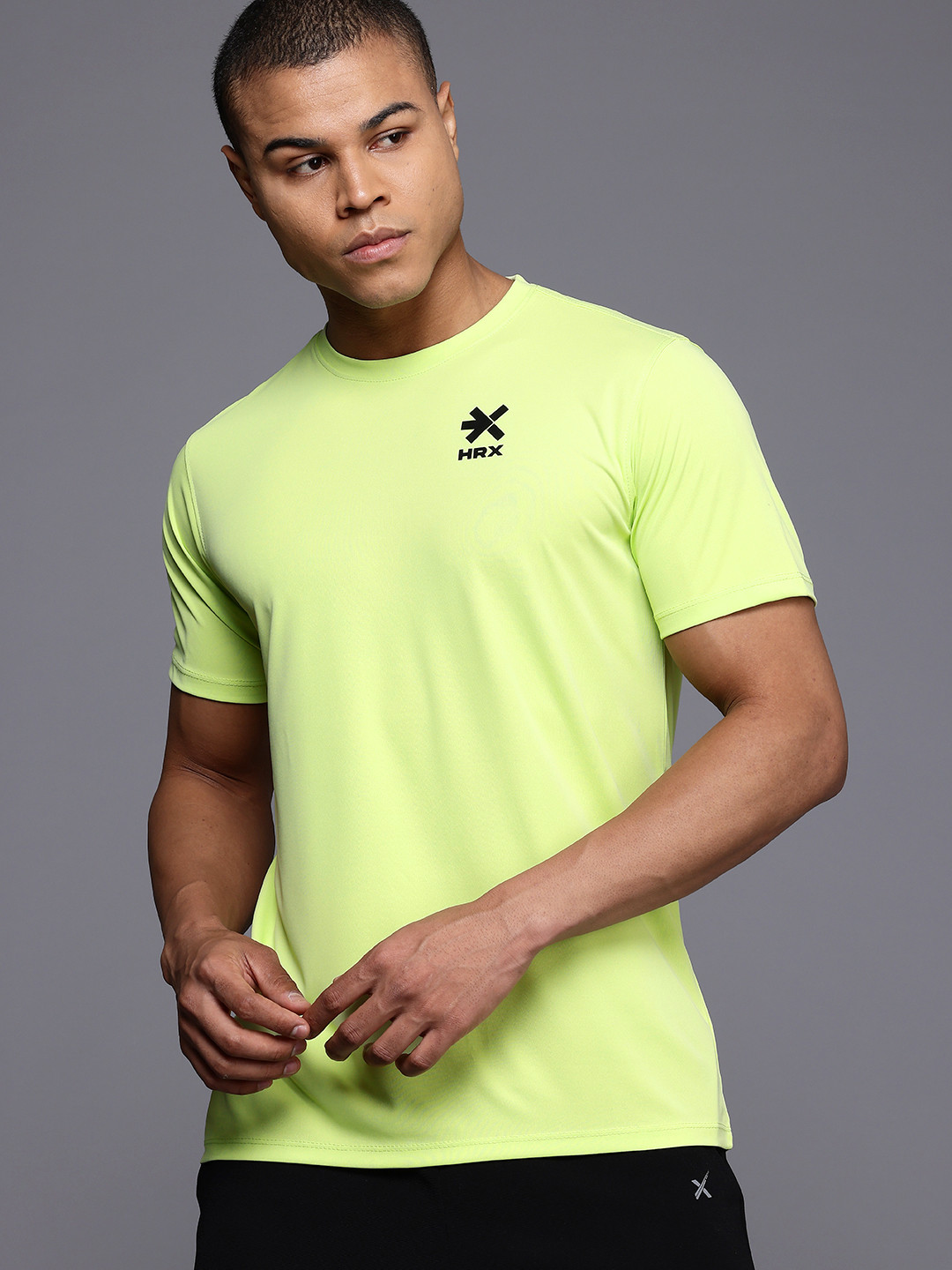 

HRX by Hrithik Roshan Rapid-Dry Running T-shirt, Lime green