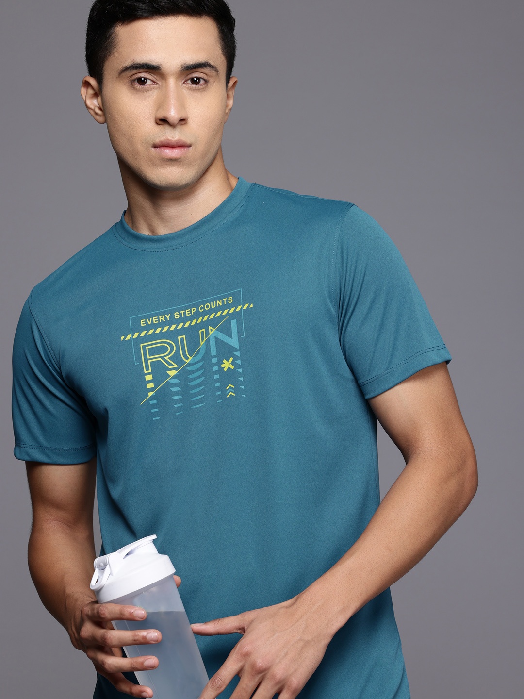 

HRX by Hrithik Roshan Men Typography Printed T-shirt, Teal