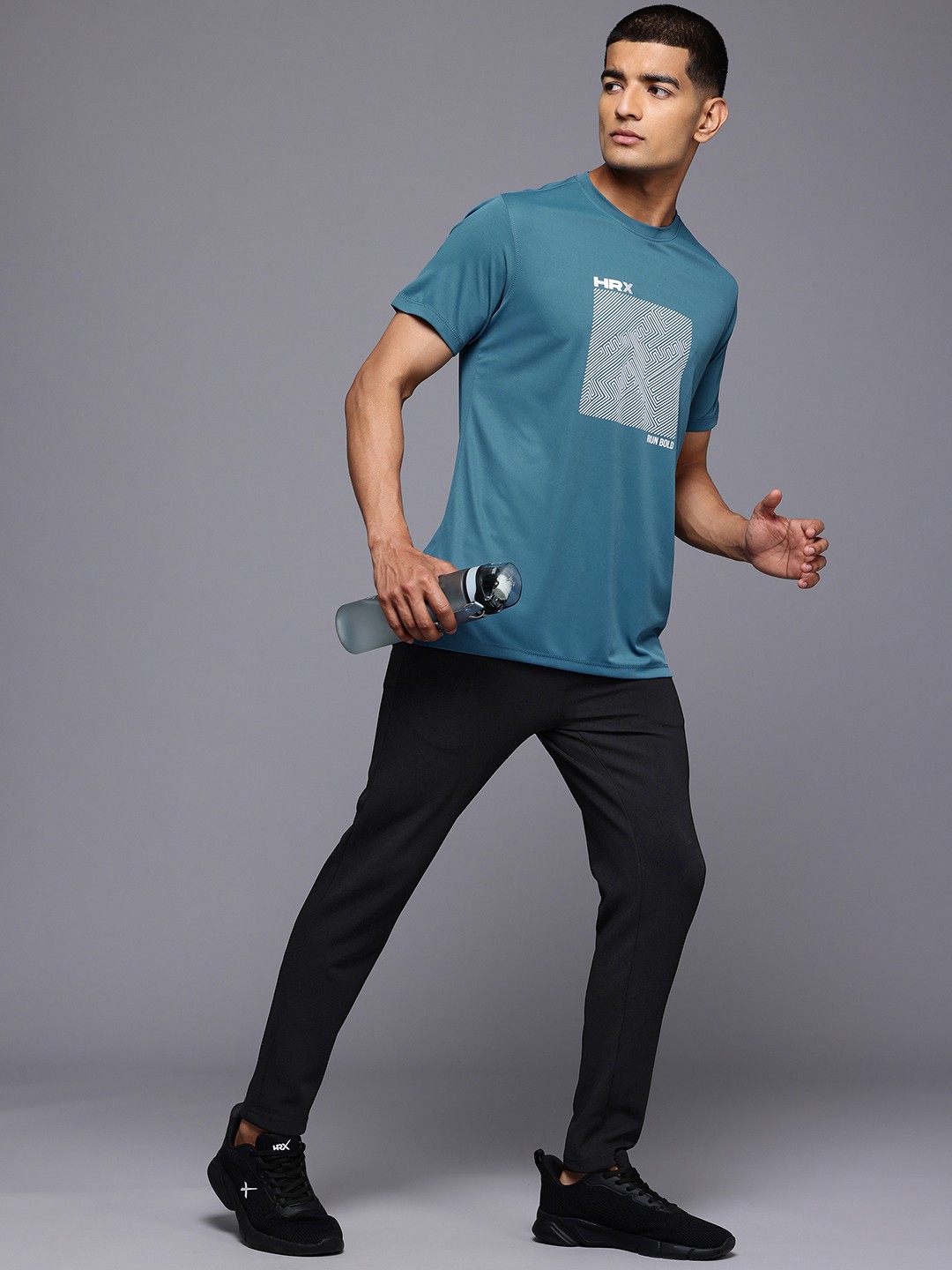 

HRX by Hrithik Roshan Printed Running T-shirt, Teal