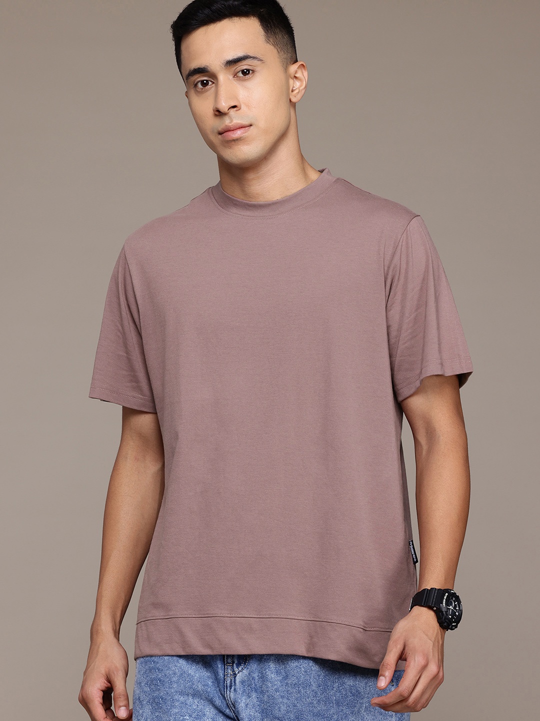 

The Roadster Lifestyle Co. Round Neck Oversized T-shirt, Mauve