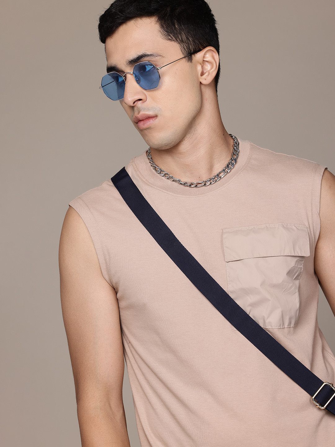

The Roadster Lifestyle Co. Men Oversized T-shirt, Beige