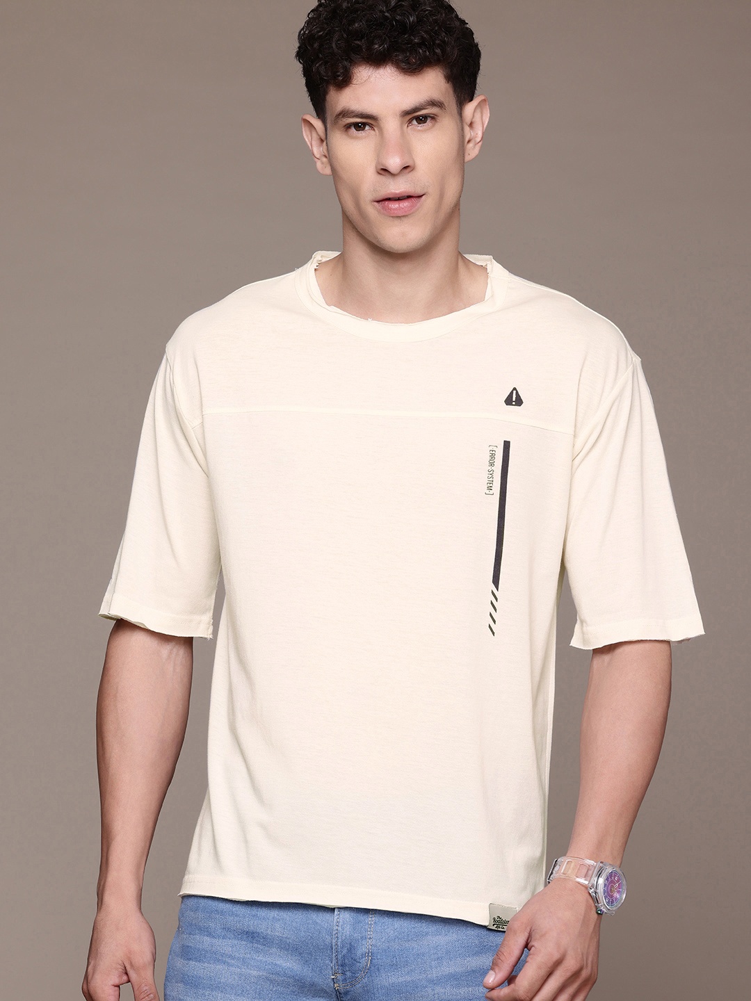 

The Roadster Lifestyle Co. Men Oversized T-shirt, Off white
