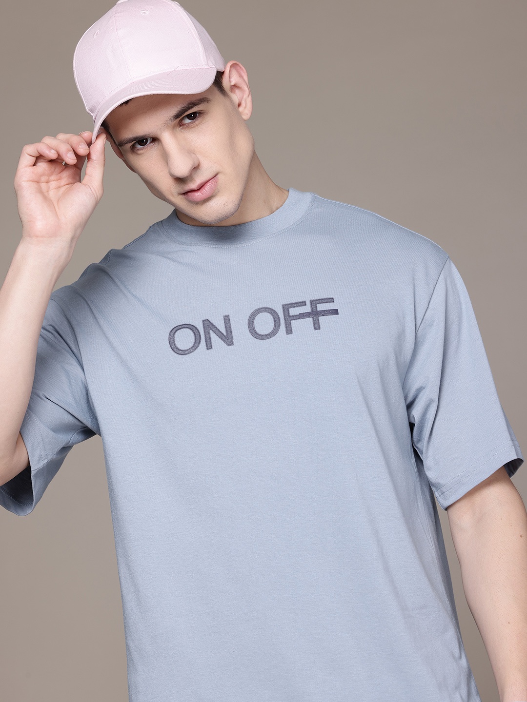 

The Roadster Lifestyle Co. Printed Drop-Shoulder Oversize T-shirt, Blue