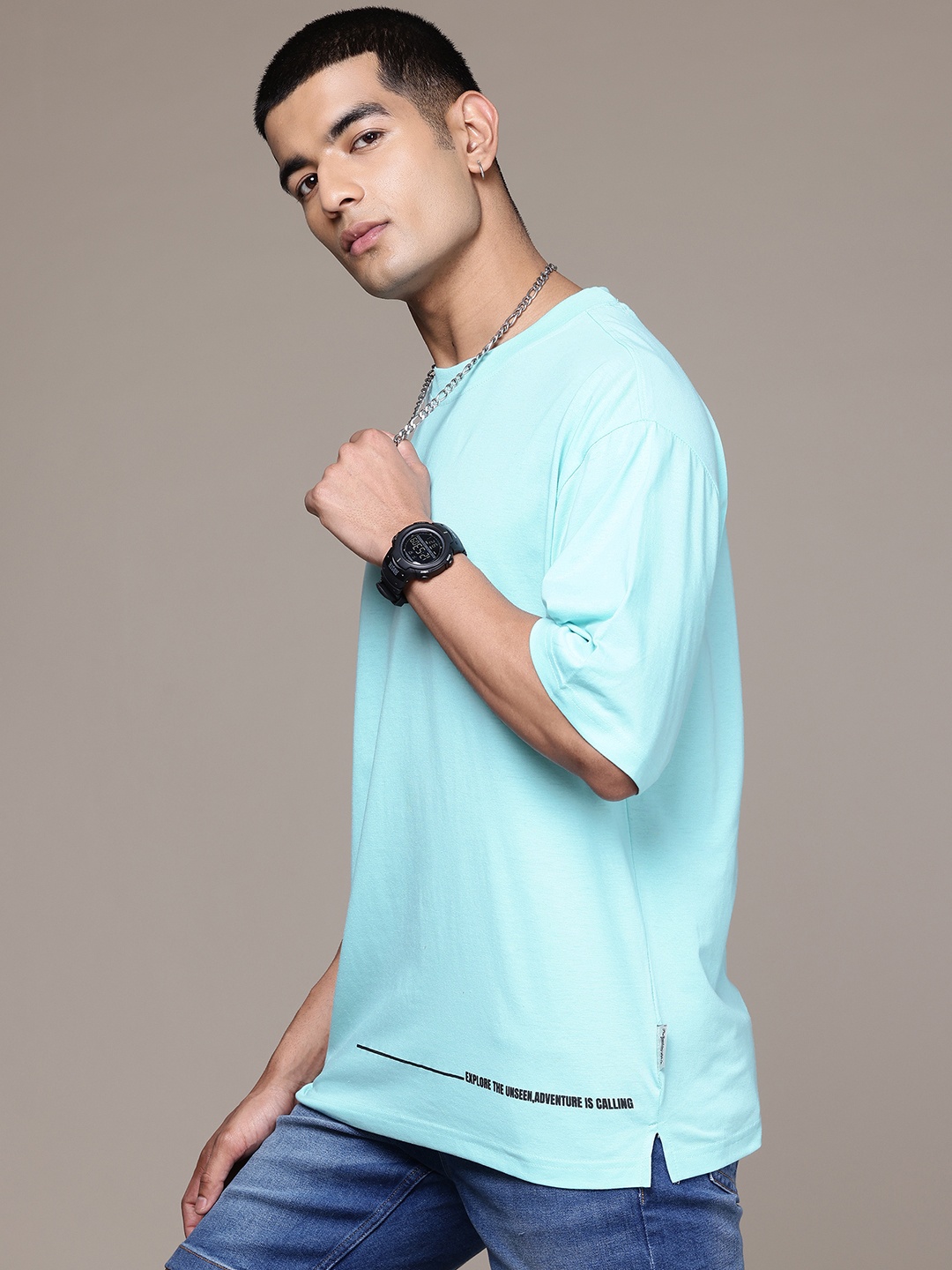 

The Roadster Lifestyle Co. Drop-Shoulder Oversize T-shirt, Blue