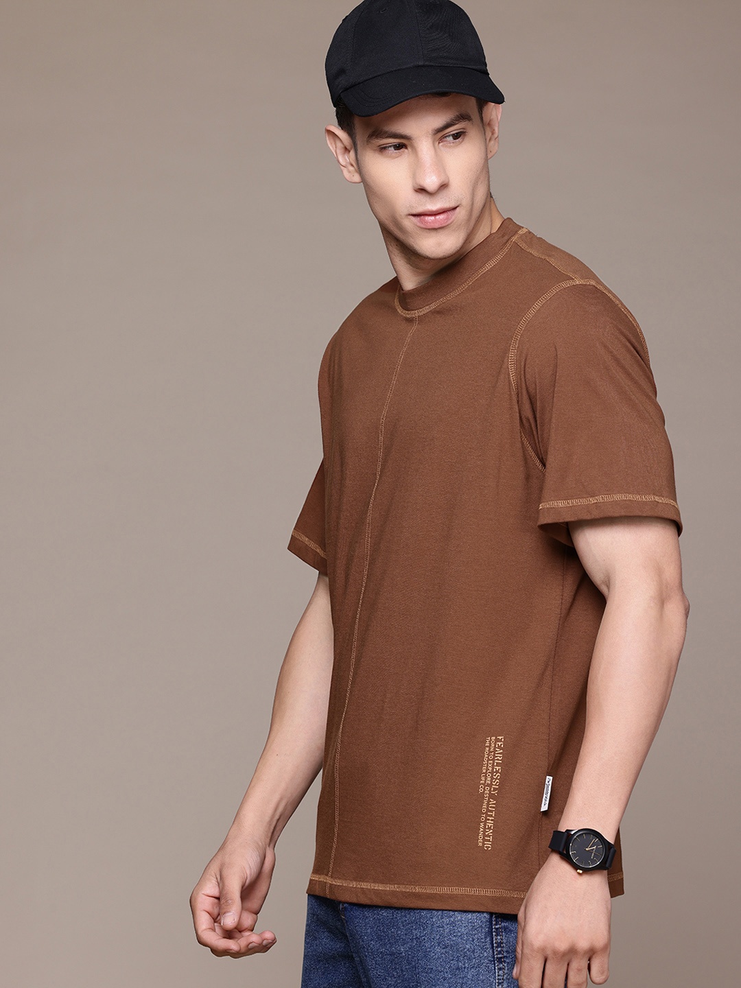 The Roadster Lifestyle Co. Men Printed Oversized T-shirt