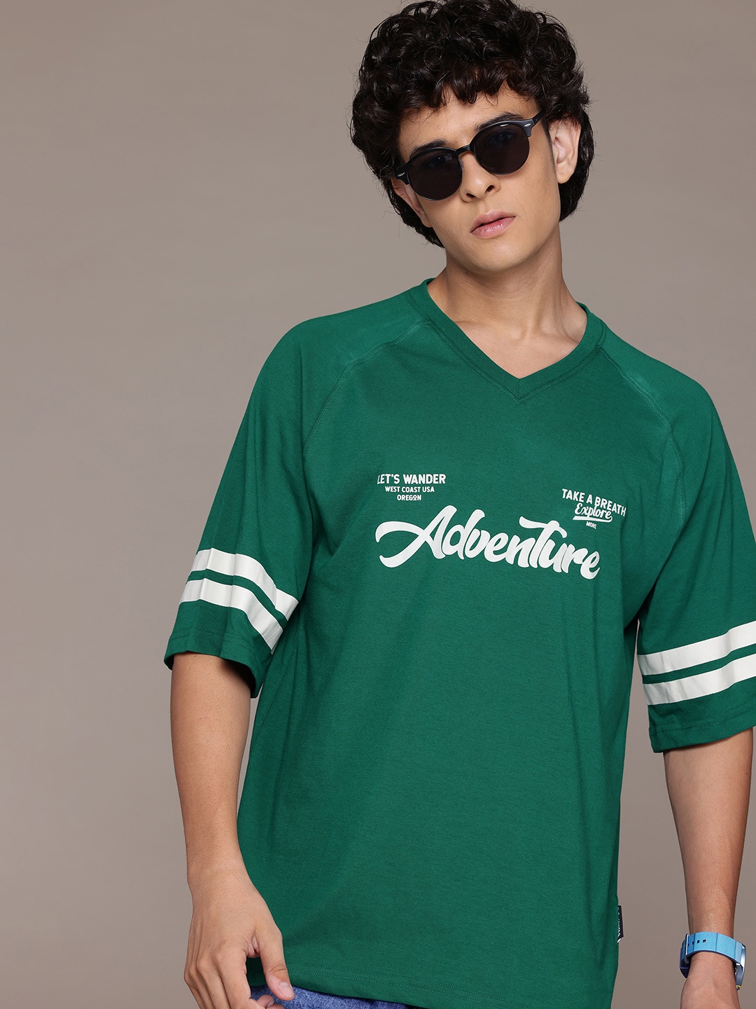 

The Roadster Lifestyle Co. Typography Oversized T-shirt, Green