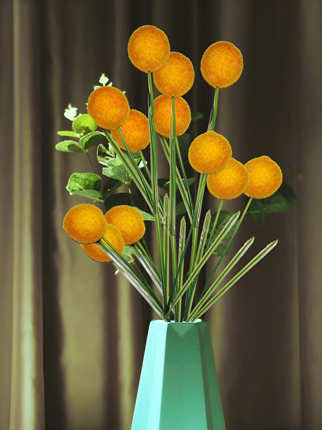 

ARTSY Yellow & Green Peony Without Pot Non-Hanging Artificial Flower