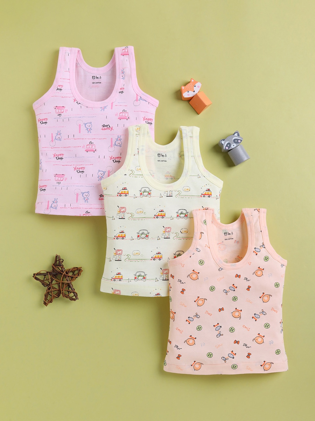 

Redden Infant Boys Pack Of 3 Pure Cotton Basic Vests R-A-101AL-25-PK3-1, Pink
