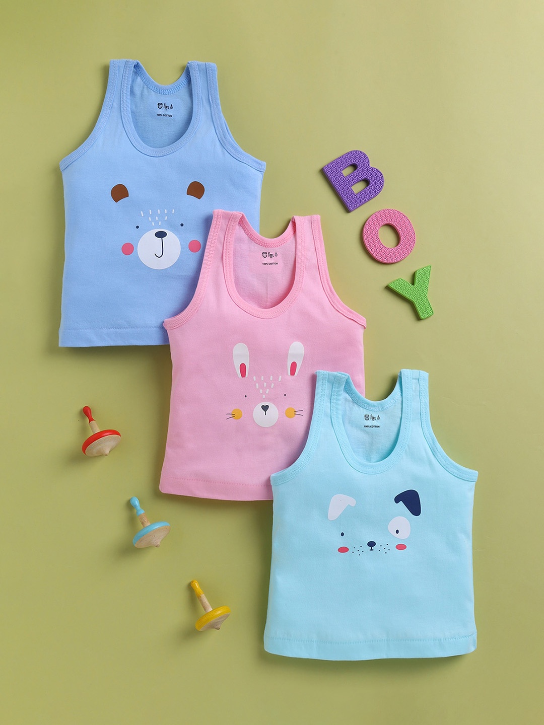 

Redden Infant Boys Pack Of 3 Pure Cotton Basic Vests R-A-101M-12-PK3, Pink