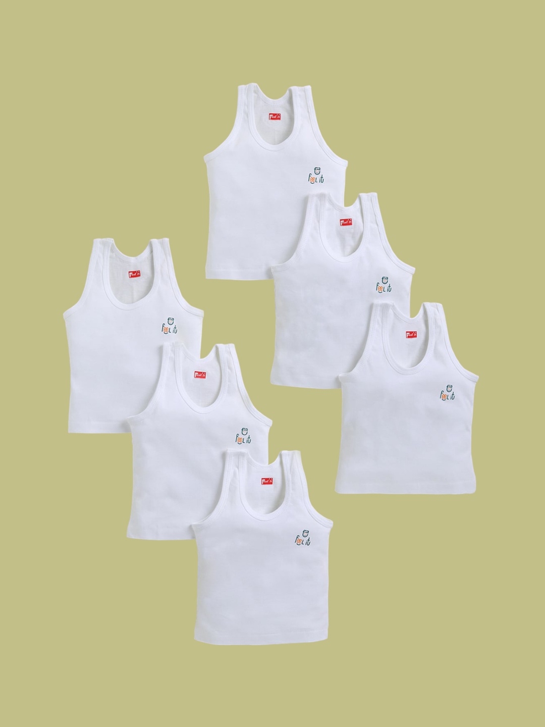 

Redden Infant Boys Pack Of 6 Pure Cotton Basic Vests R-A-101W-01-PK6, White
