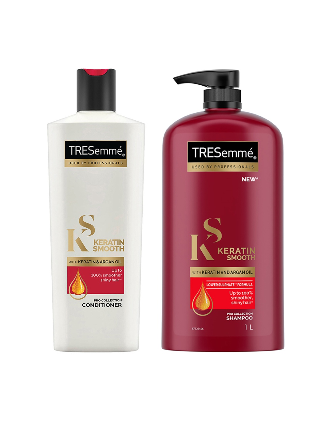 

TRESemme Set of Keratin Smooth Shampoo 1 L + Keratin Smooth Conditioner 190 ml, Maroon