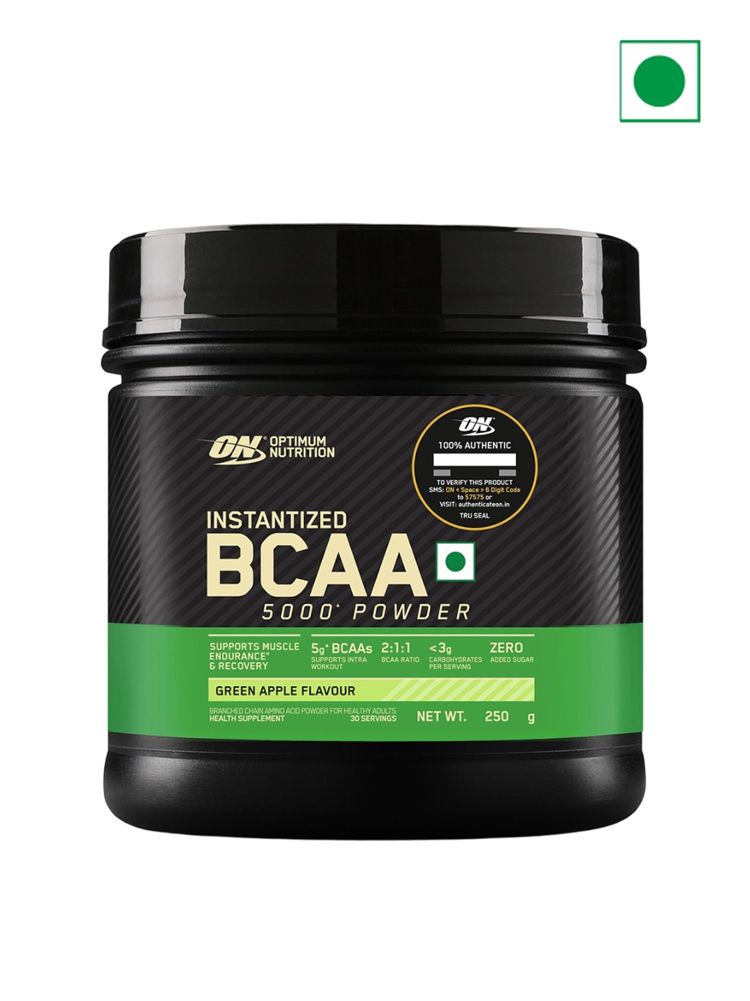 

Optimum Nutrition BCAA Green Apple 250 Gm, Black