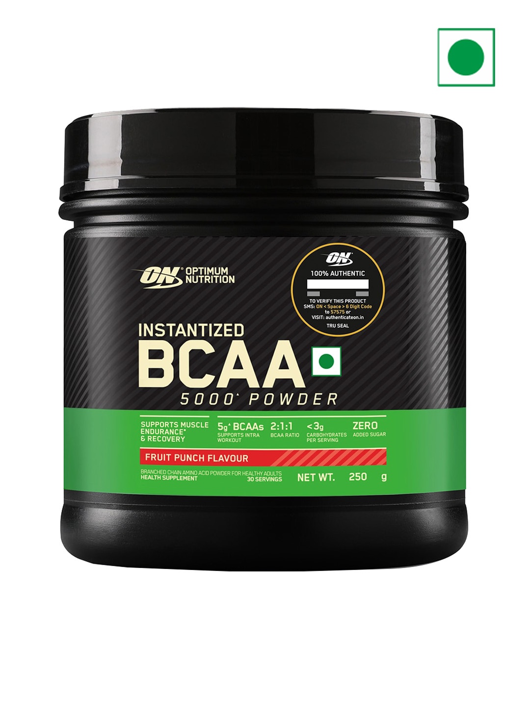 

Optimum Nutrition BCAA, Fruit Punch 250 Gm, Black