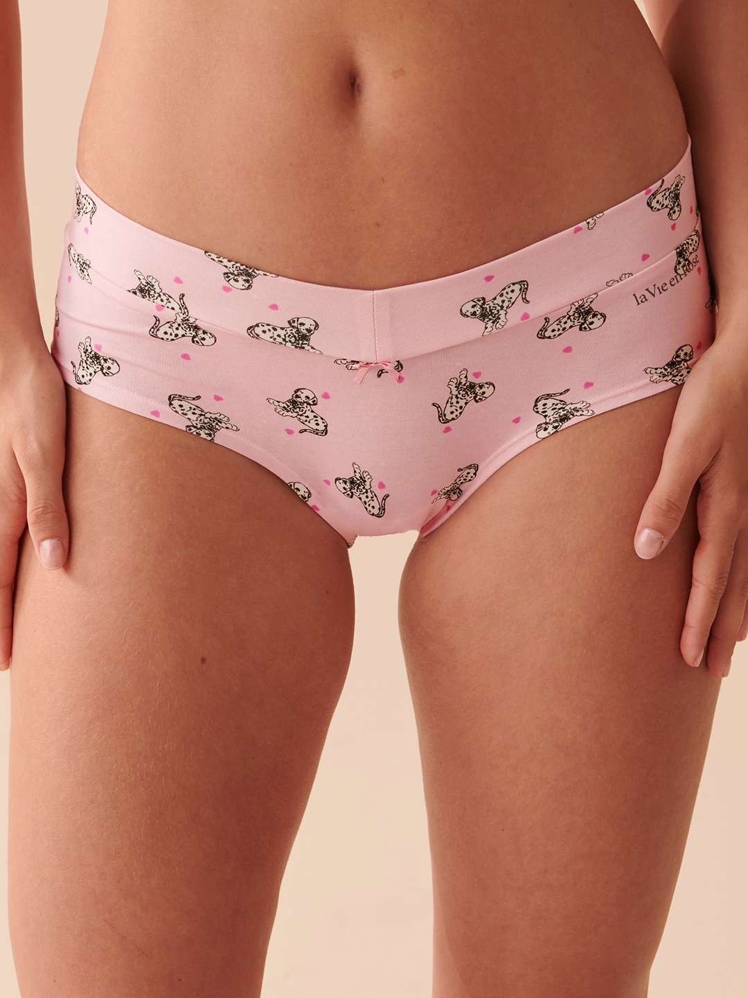 

La Vie en Rose Printed Hipster Brief, Pink