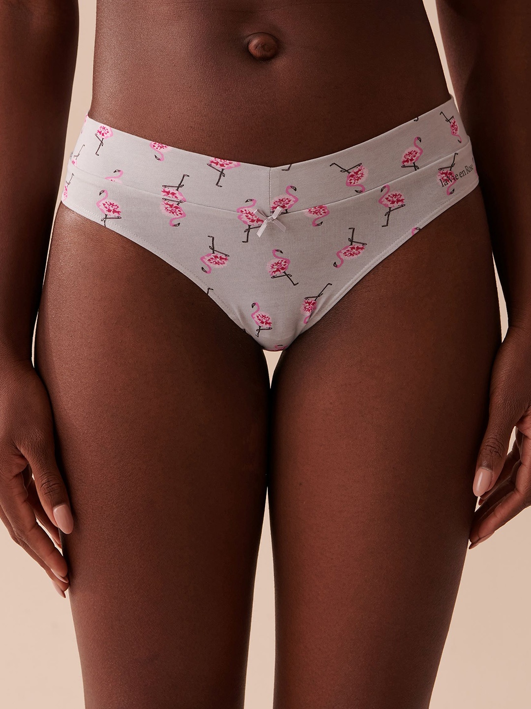 

La Vie en Rose Low-Rise Printed Bikini Briefs, Grey