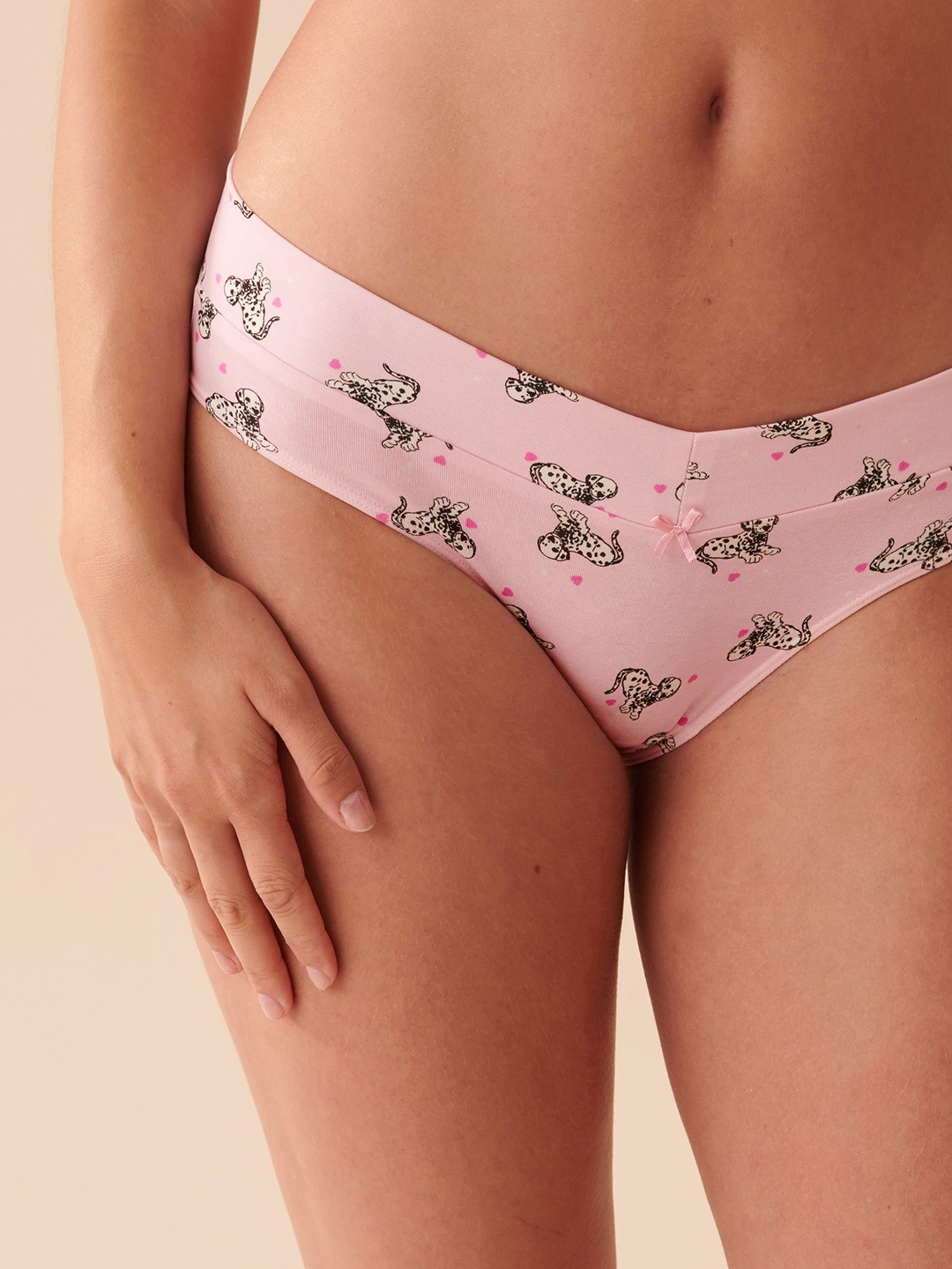 

La Vie en Rose Low-Rise Printed Bikini Briefs, Pink
