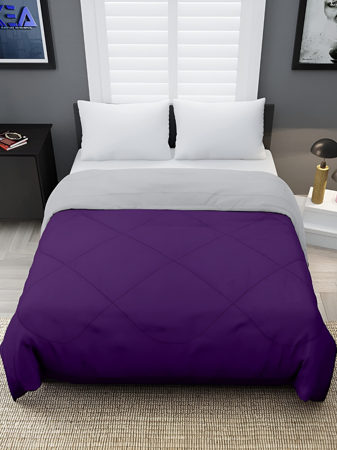 

RF RELAXFEEL Purple & Grey Geometric Heavy Winter 233 GSM Double Bed Comforter